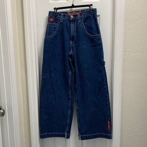 JNCO Vintage Y2K Cargo Wide-Leg Denim Blue Jeans